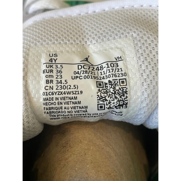 Jordan 1 Mid White Green Grey SZ 4y - Picture 8 of 8